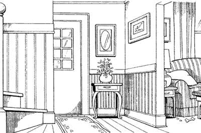 The rear hallway