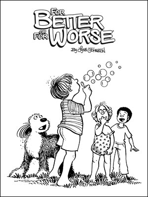 The kids blow bubbles